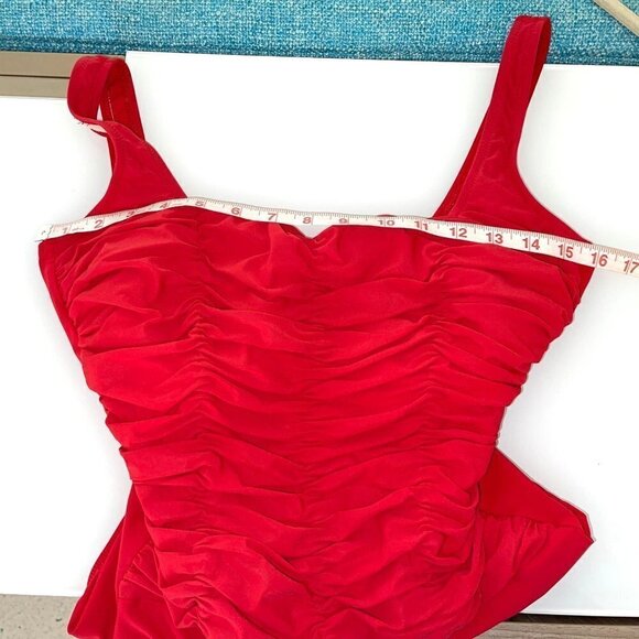 Diva By Rachel Pappo Swimsuit Womens Size 12 One Piece Ruched Made In Romania - Picture 7 of 12